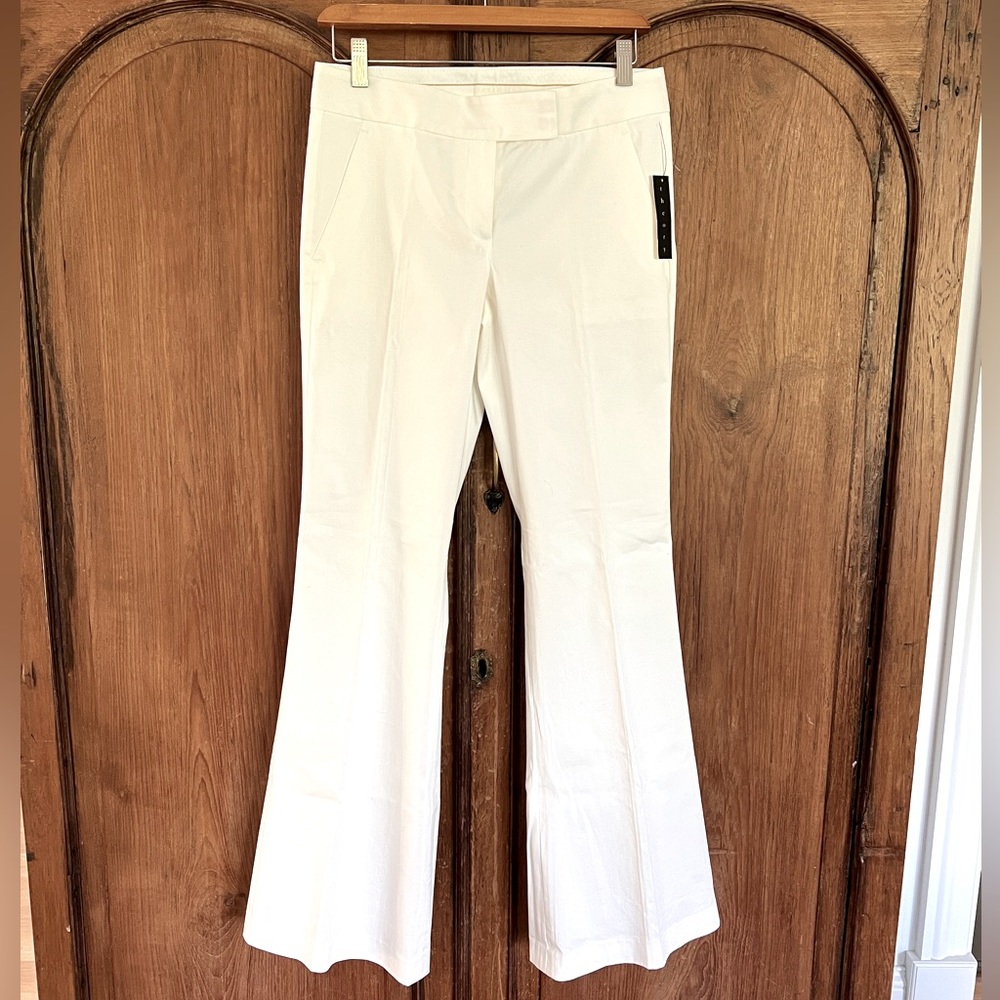 NWT Theory Trouser Flare Leg Dress Pant White Size 2